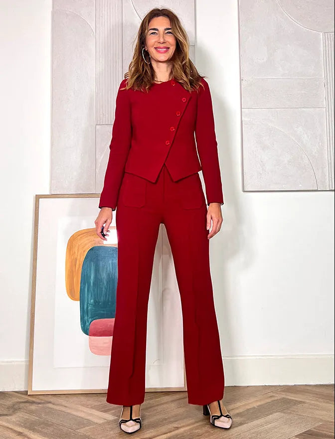 Pantalón ideal de bolsillos marsala