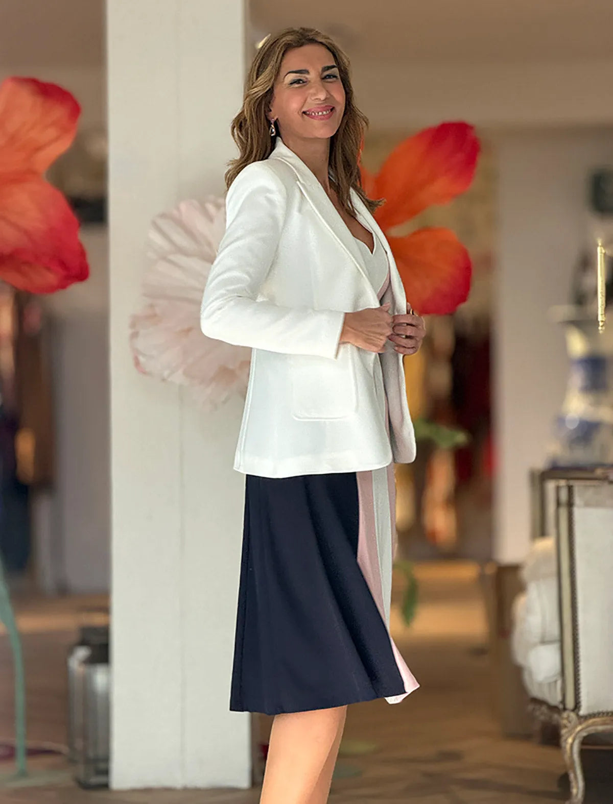 Vestido midi favorecedor Carolina
