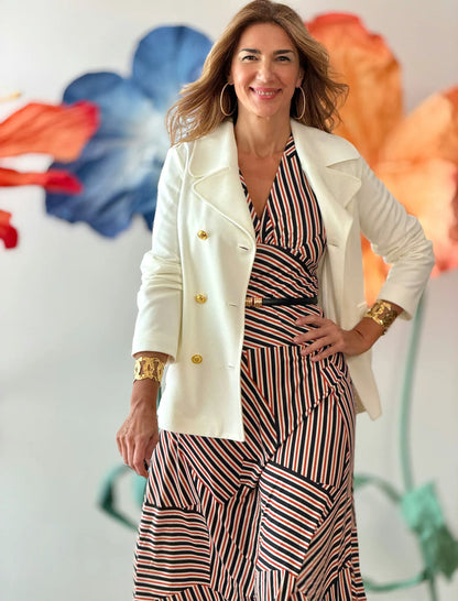 Vestido ideal midi rayas muy chic