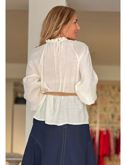 Camisa boho crema
