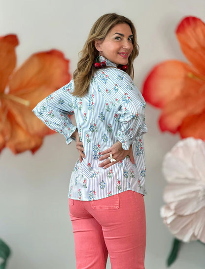 Camisa rayas y flores