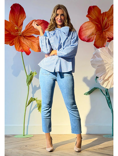 Pantalón vaquero azul claro elástico