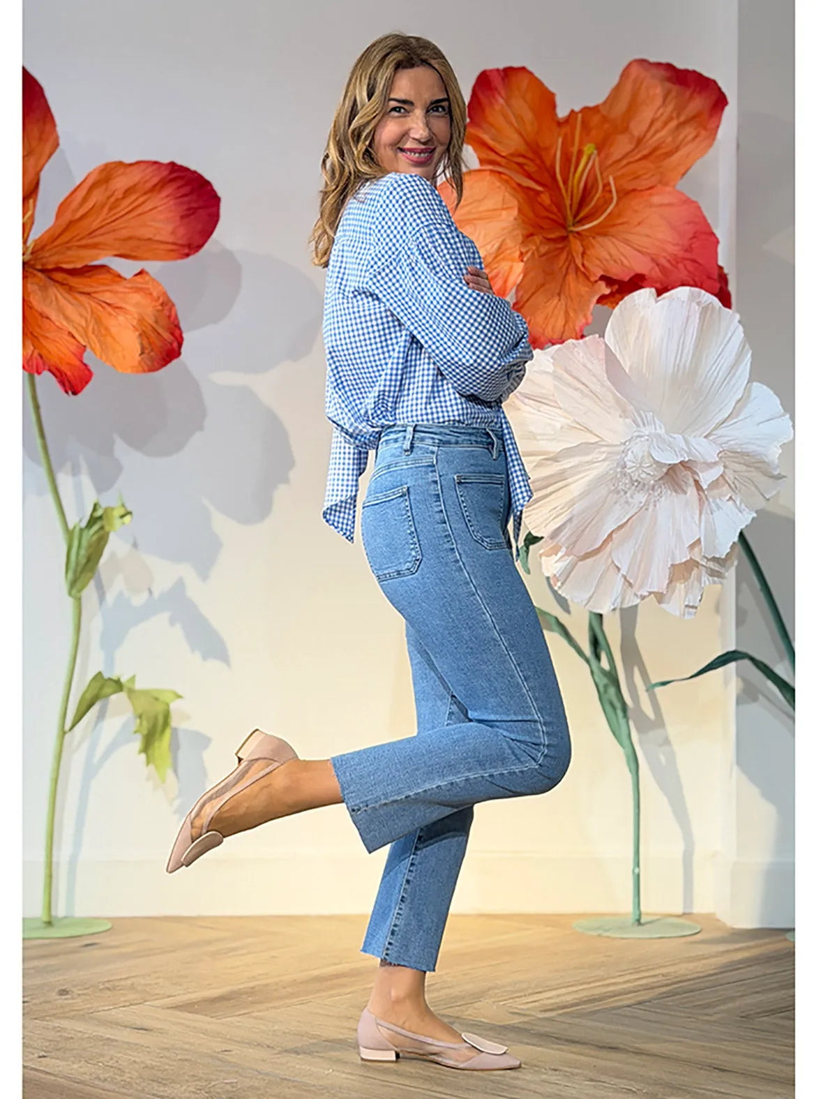 Pantalón vaquero azul claro elástico