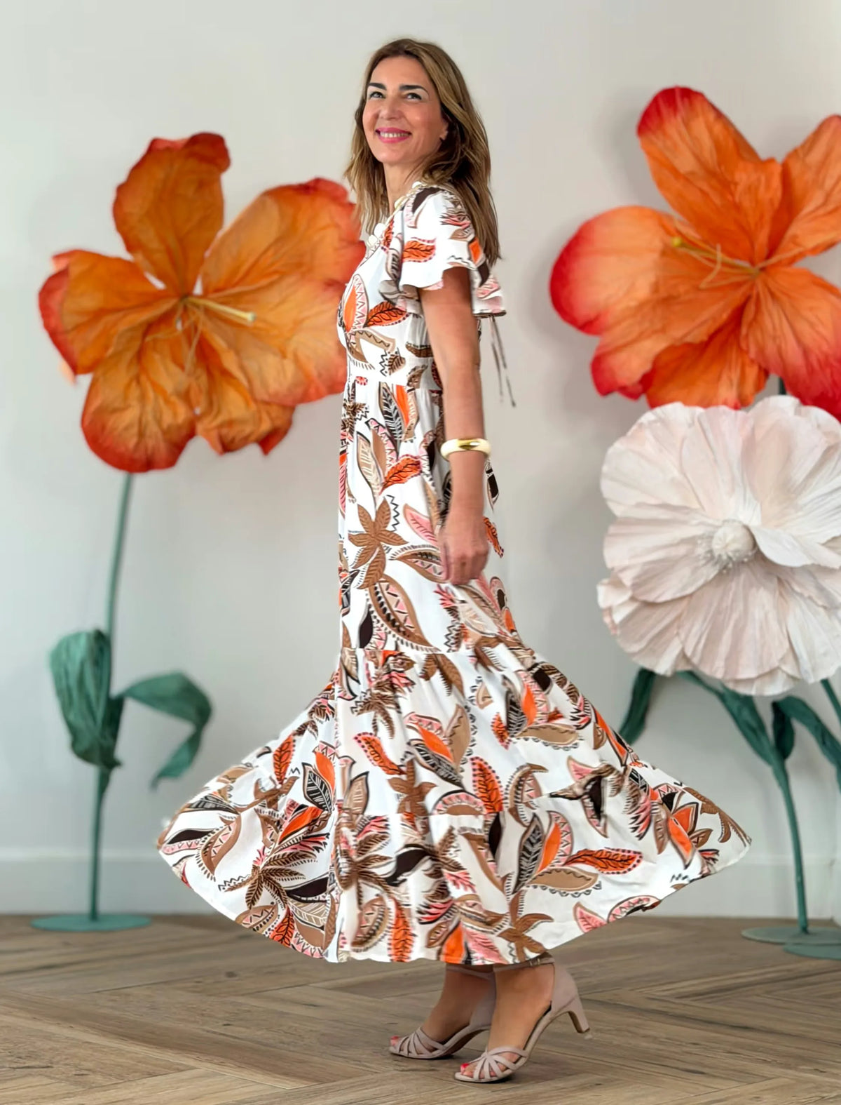 Vestido largo estampado bella