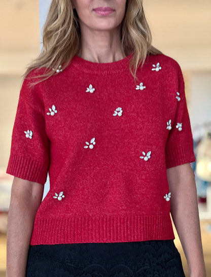 Jersey suave circonitas rojo