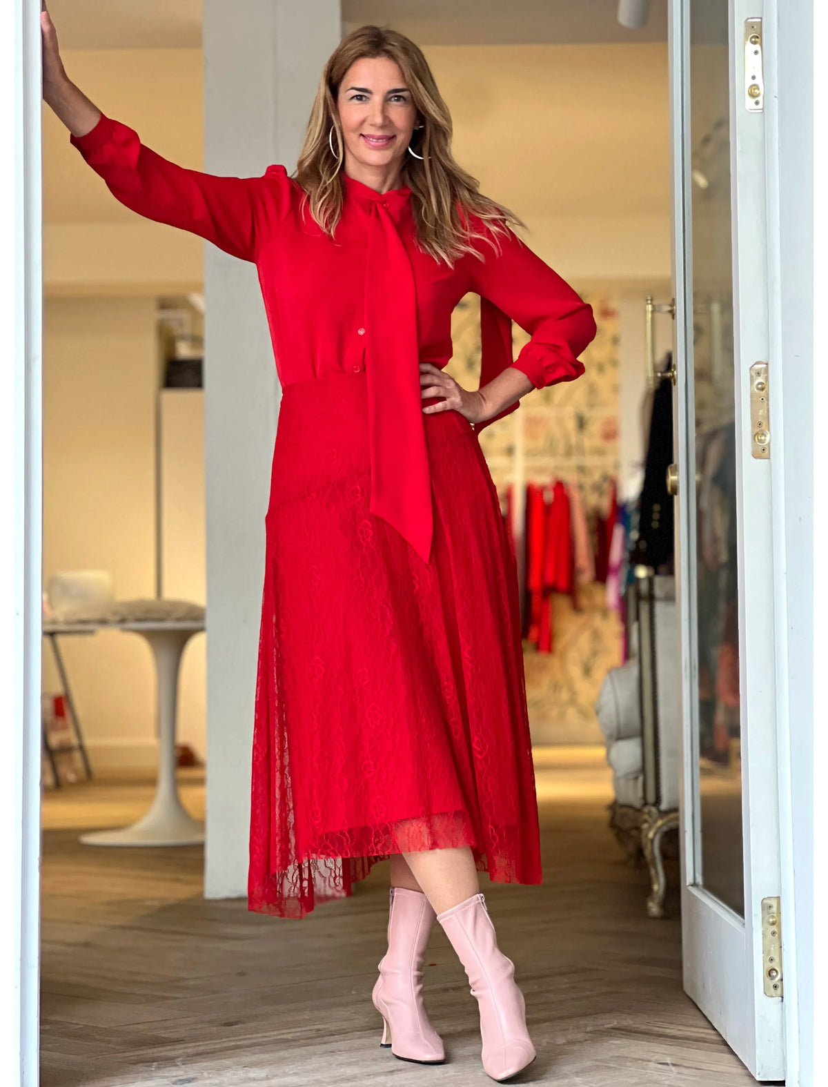 Falda Gabriela Roja