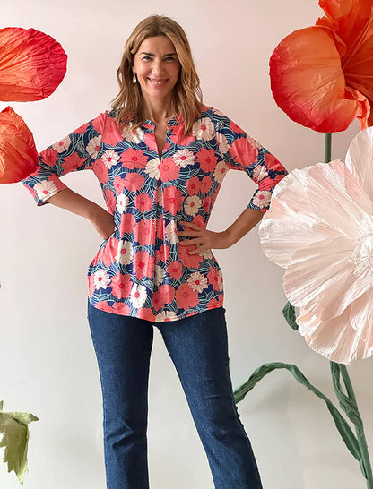 Blusa de flores primaveral