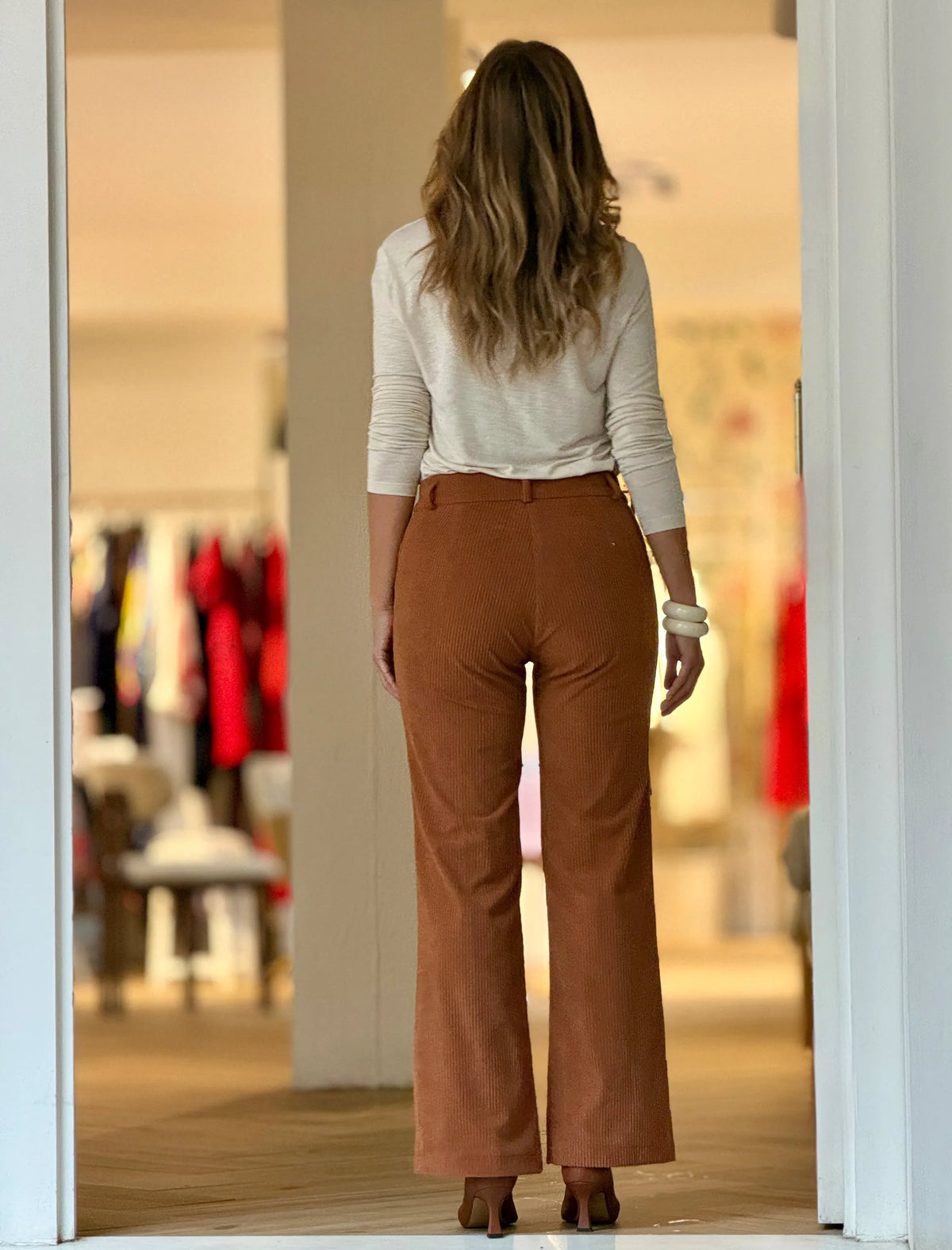 Pantalón de pana mujer ideal camel