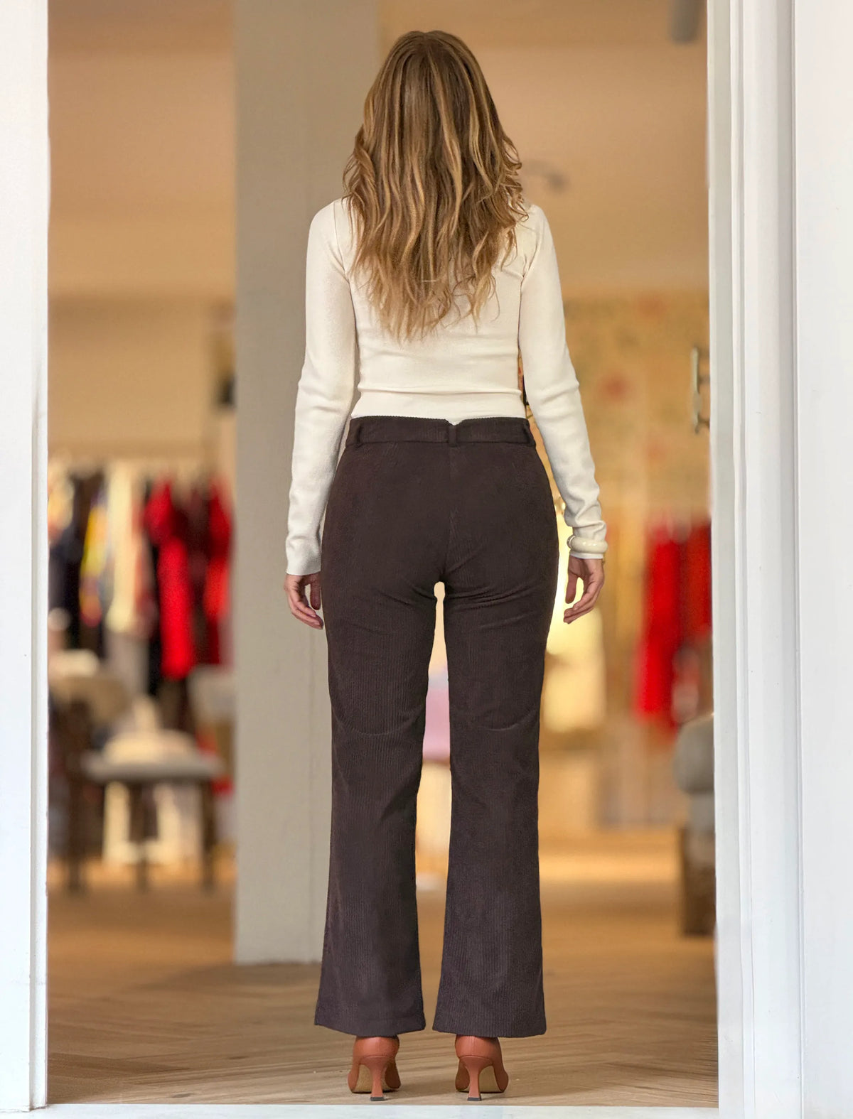 Pantalón de pana mujer ideal marrón chocolate