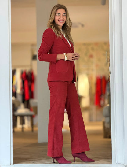 Chaqueta de pana blazer teja coral