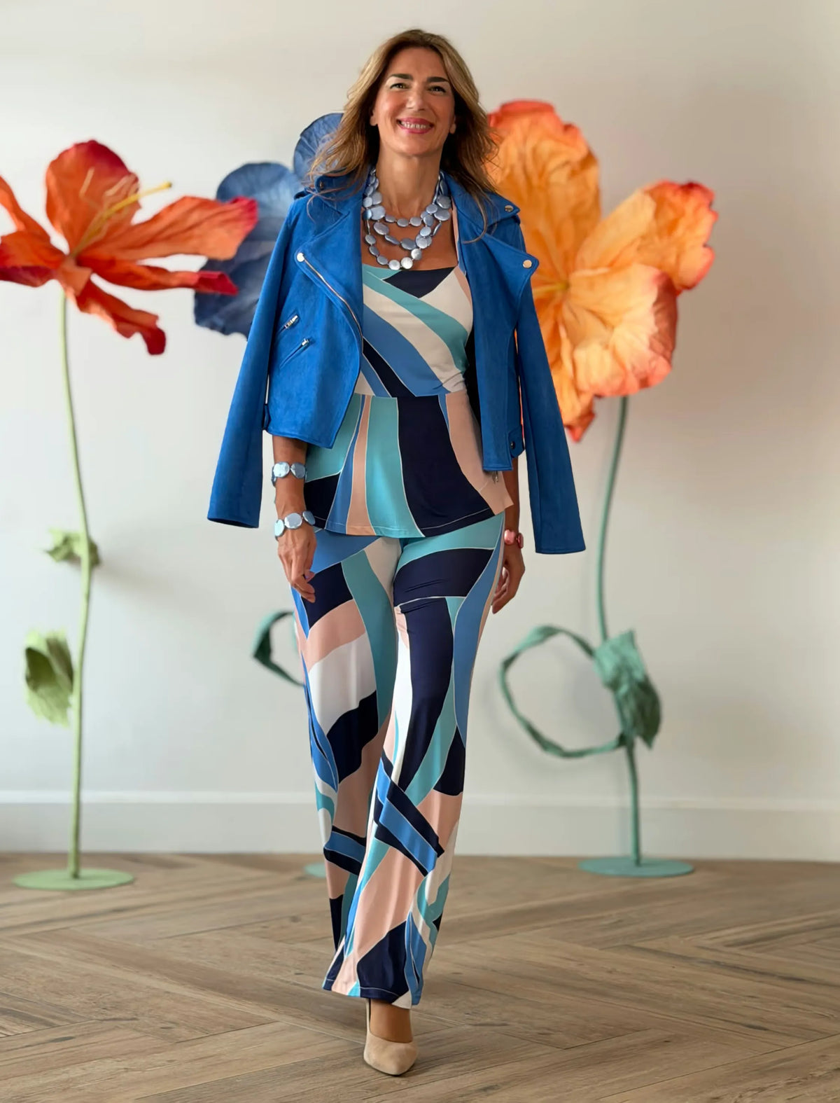 Chaqueta perfecto azul klein