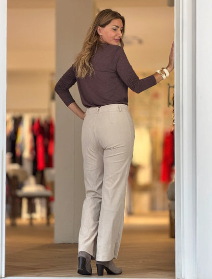 Pantalón de pana mujer ideal beig