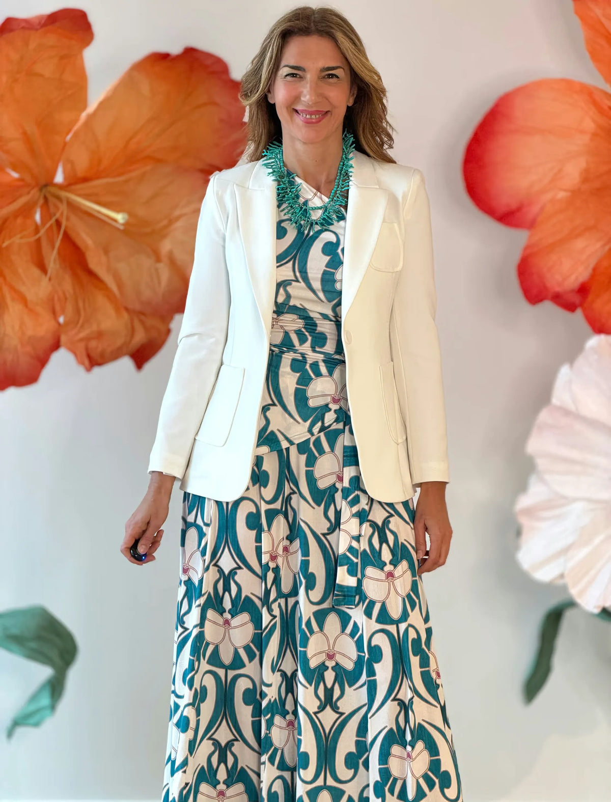 Chaqueta Blanca Blazer Slim