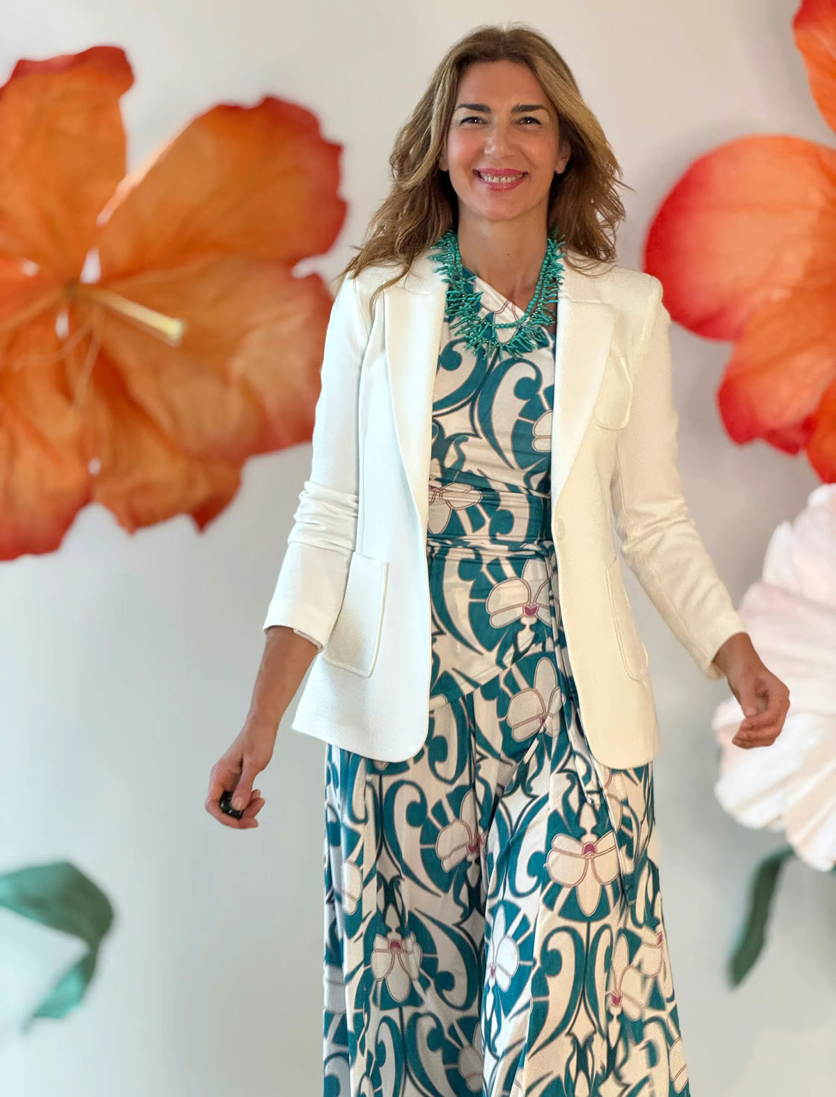 Chaqueta Blanca Blazer Slim