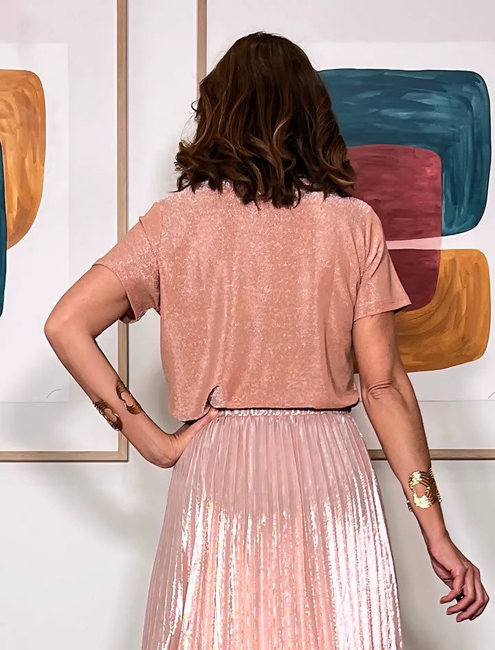 CAMISETA LISTAS CHIC NUDE ÚLTIMA S