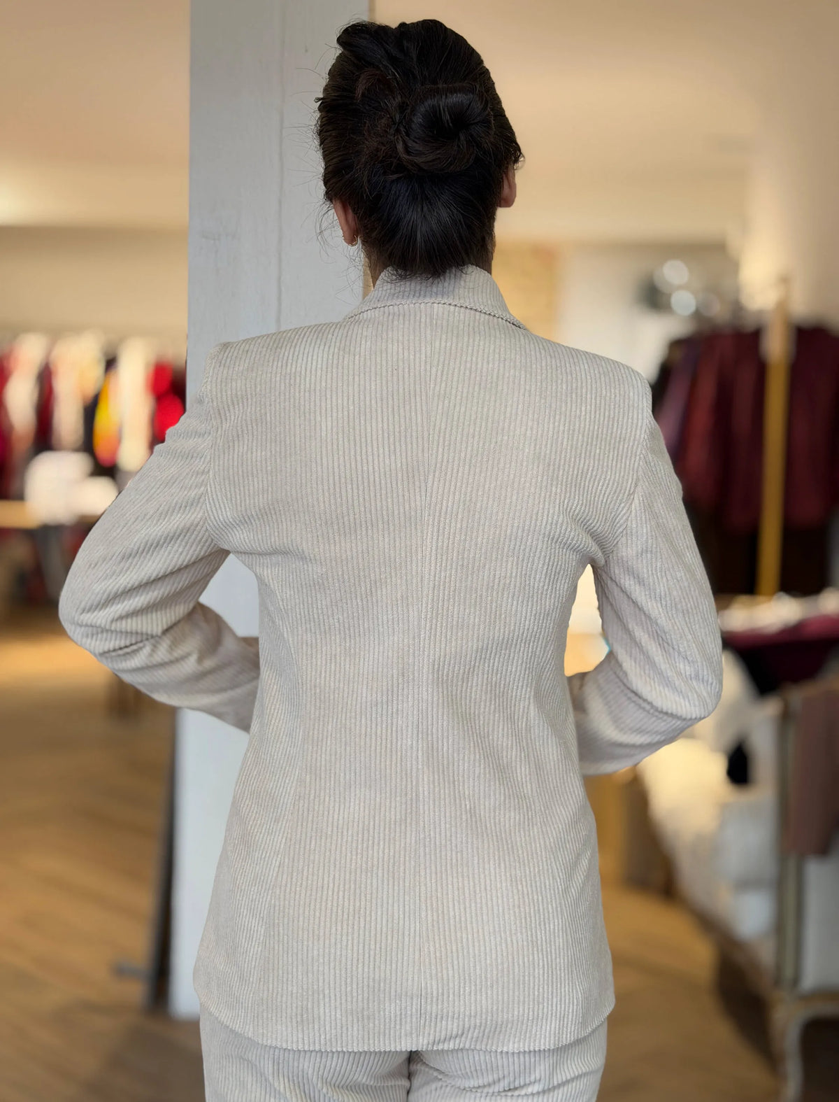 Chaqueta de pana blazer beig