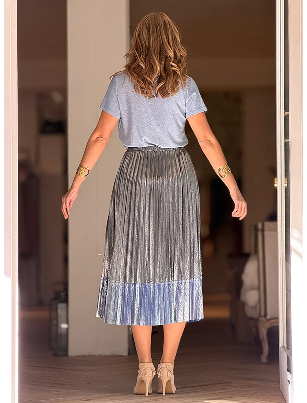Camiseta listas chic celeste