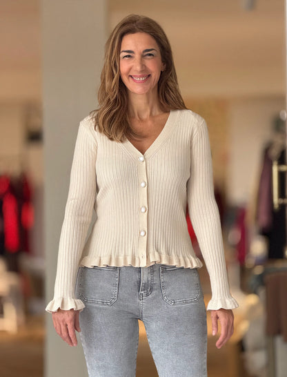 Rebeca beig botones chic