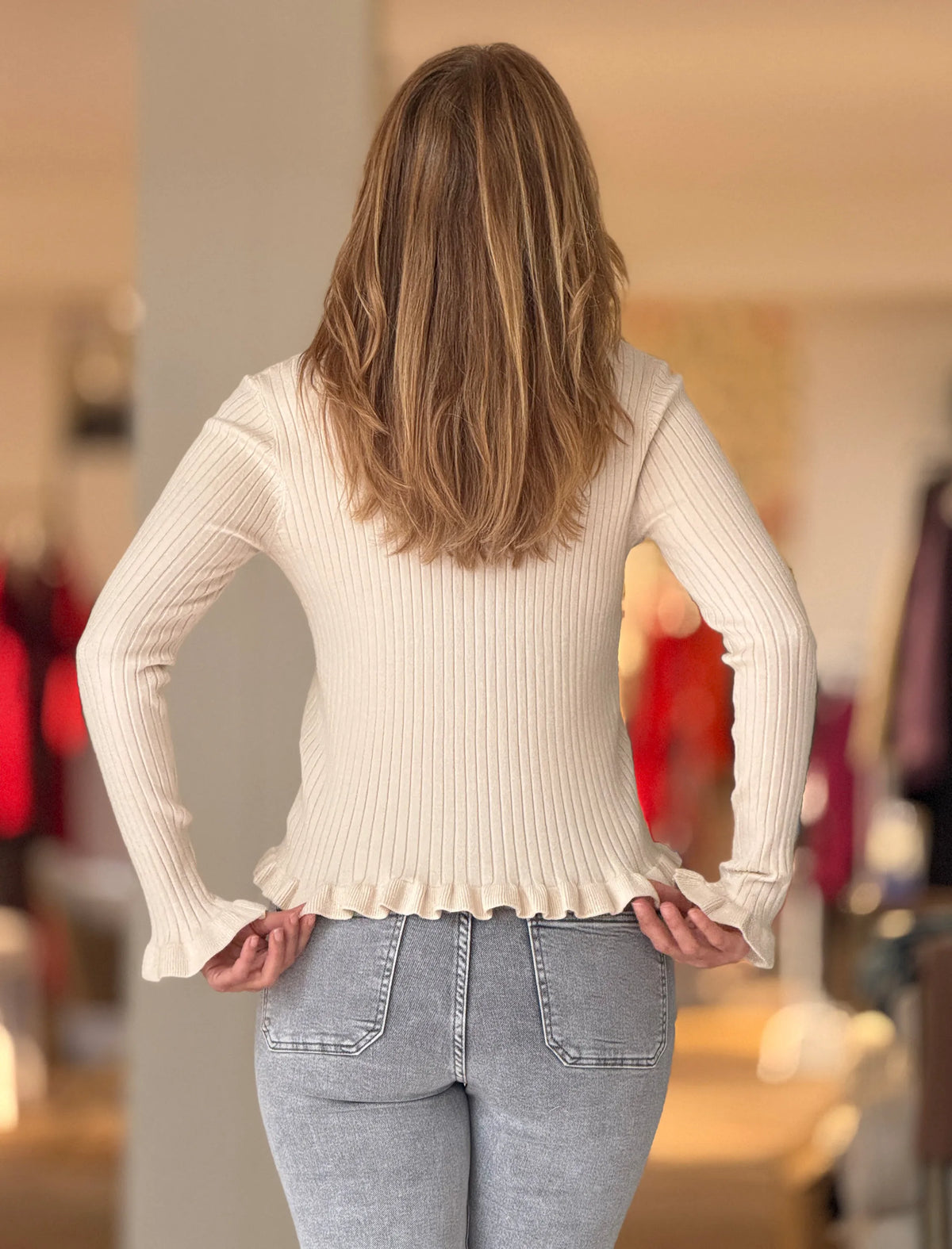 Rebeca beig botones chic