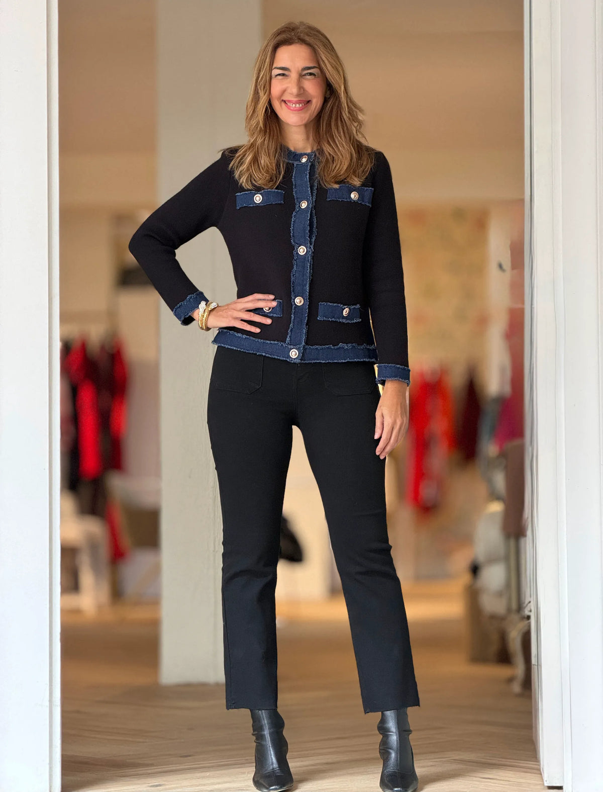 Chaqueta denim negra