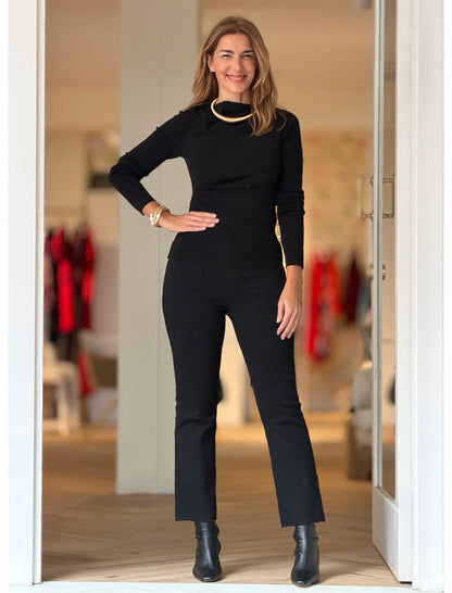 Jersey negro pliegues chic
