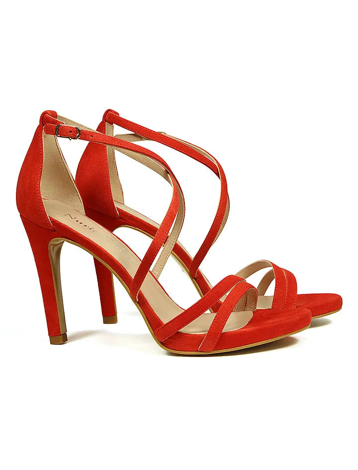 Sandalia cruzada chic coral