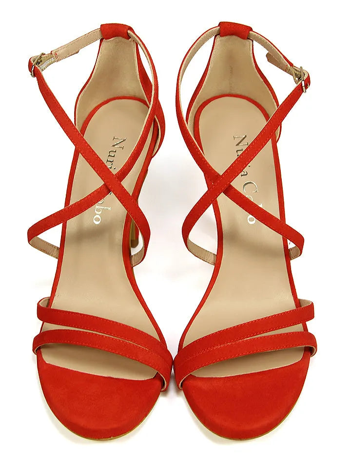 Sandalia cruzada chic coral
