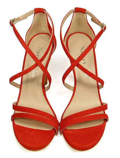 Sandalia cruzada chic coral