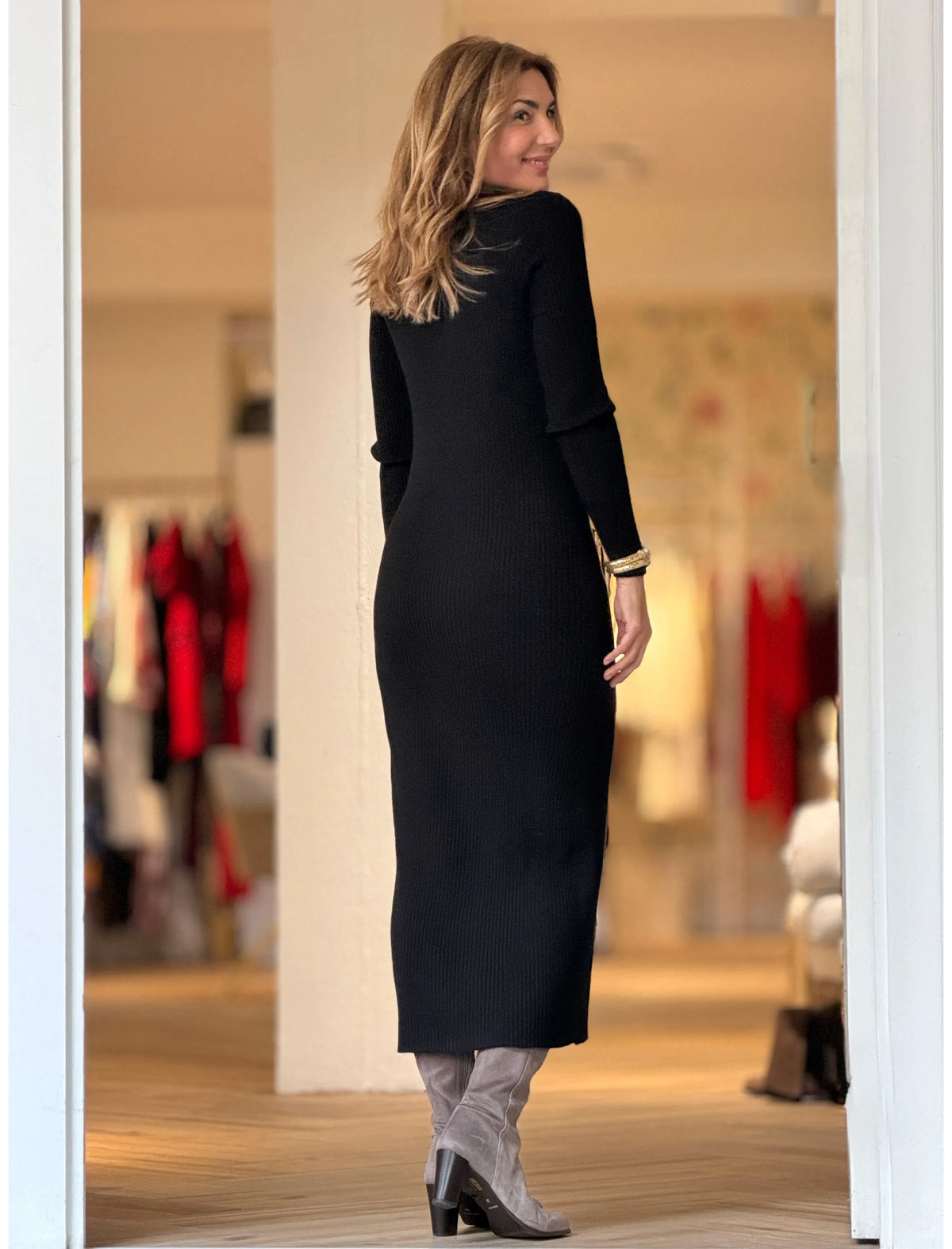 Vestido de punto negro