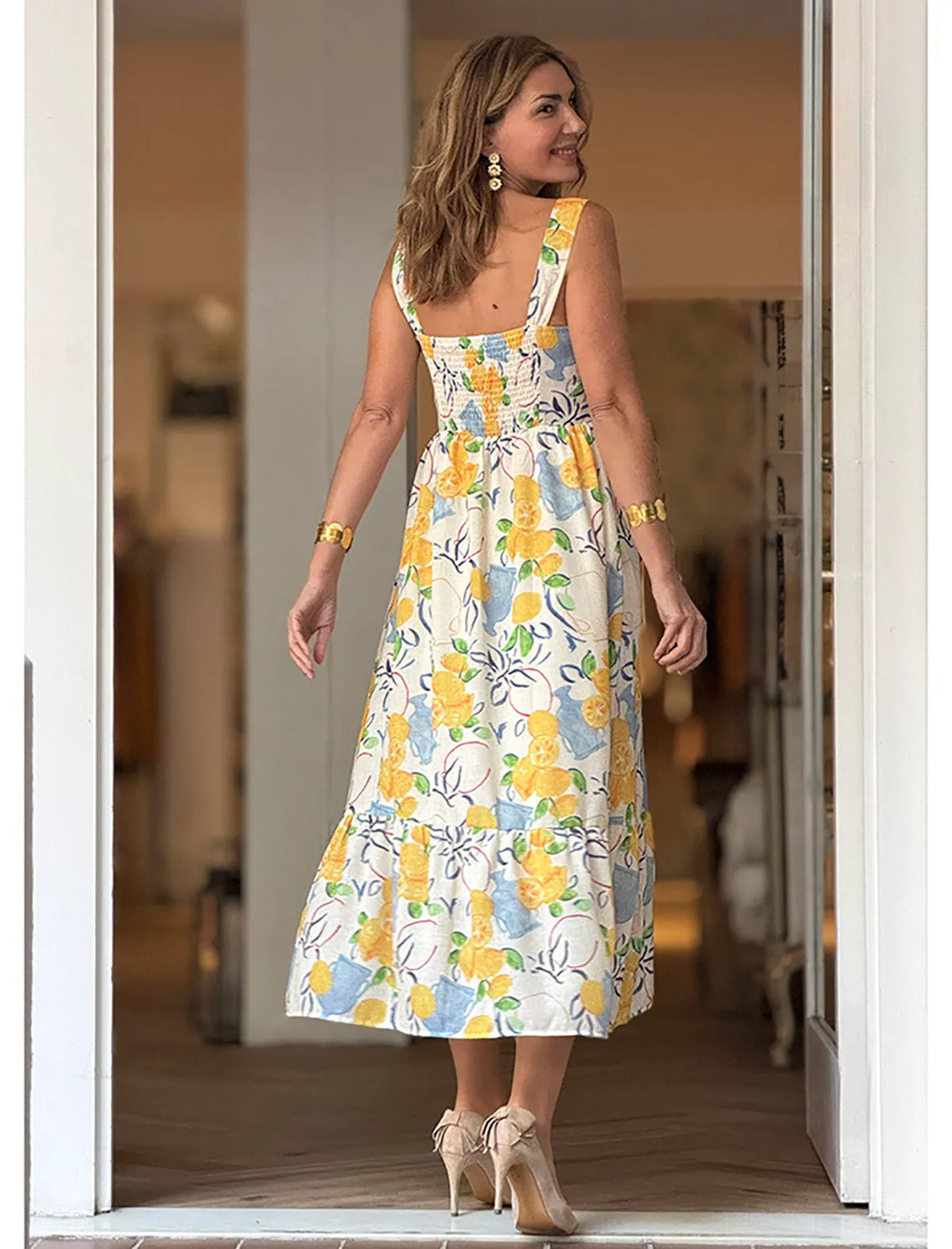 Vestido de tirantes estampado ideal