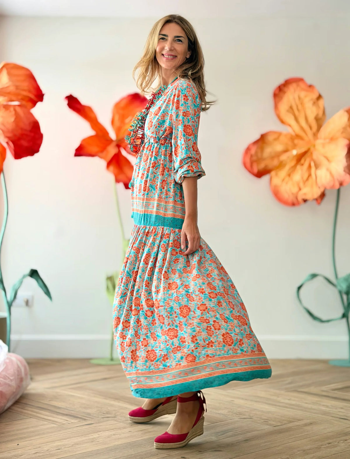 Vestido largo boho estampado