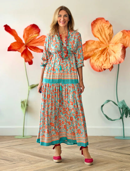 Vestido largo boho estampado