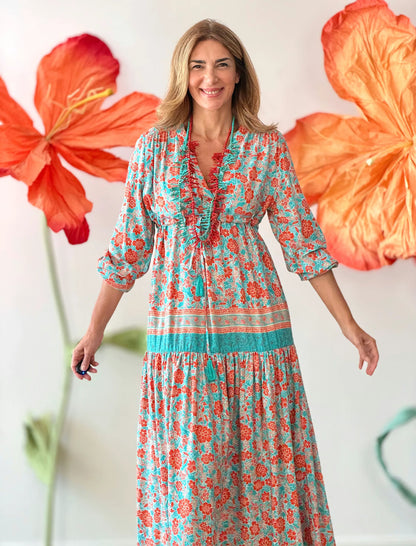 Vestido largo boho estampado
