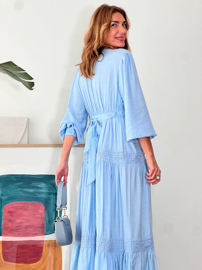 Vestido camisero bonito azul