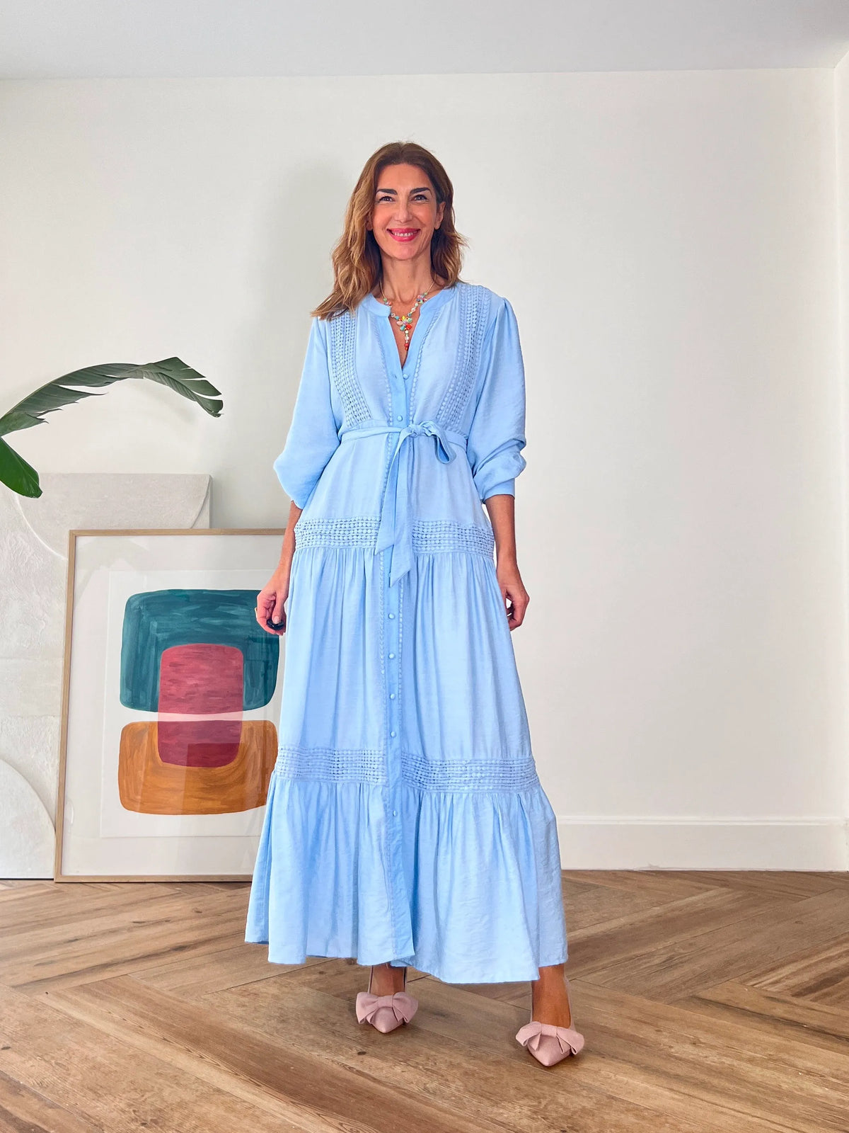 Vestido camisero bonito azul