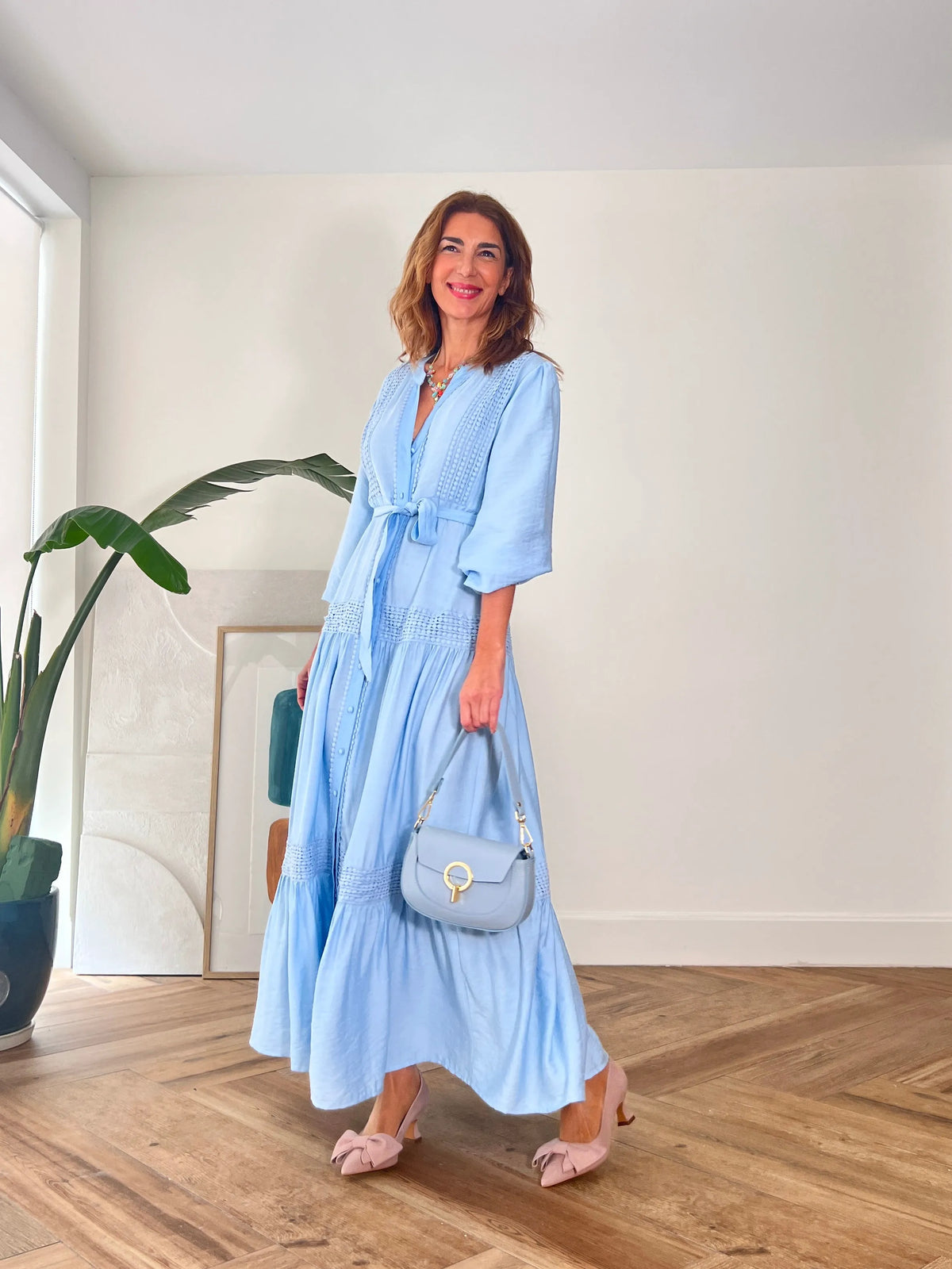 Vestido camisero bonito azul