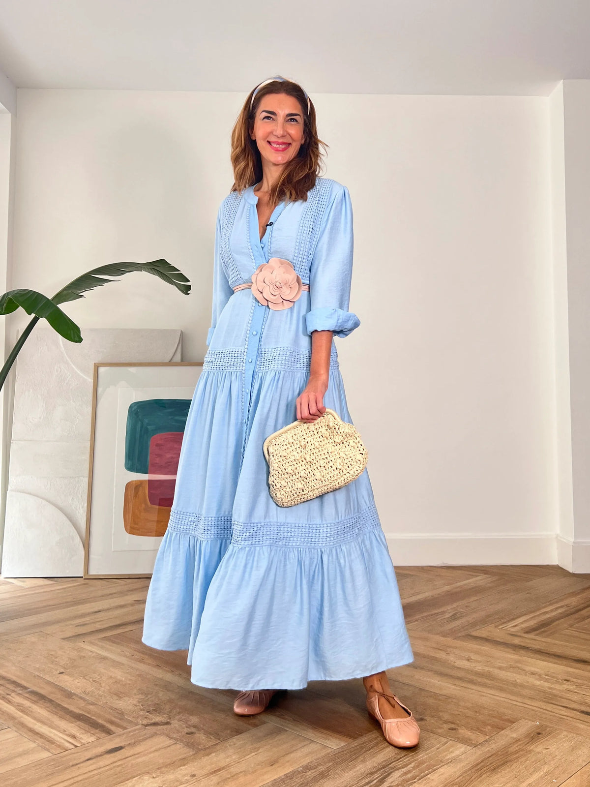 Vestido camisero bonito azul