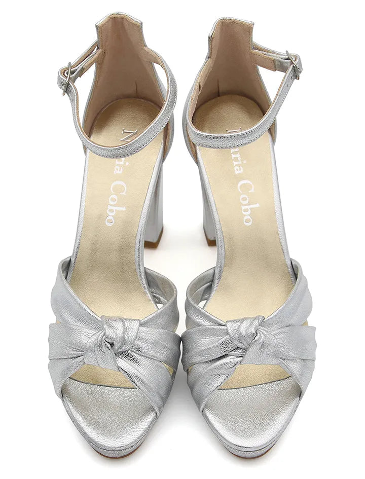 Sandalia Cata Chic Plata 7-8-9