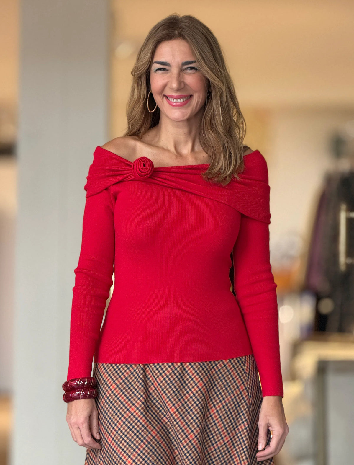 Jersey flor rojo