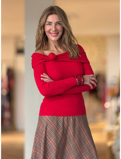 Jersey flor rojo