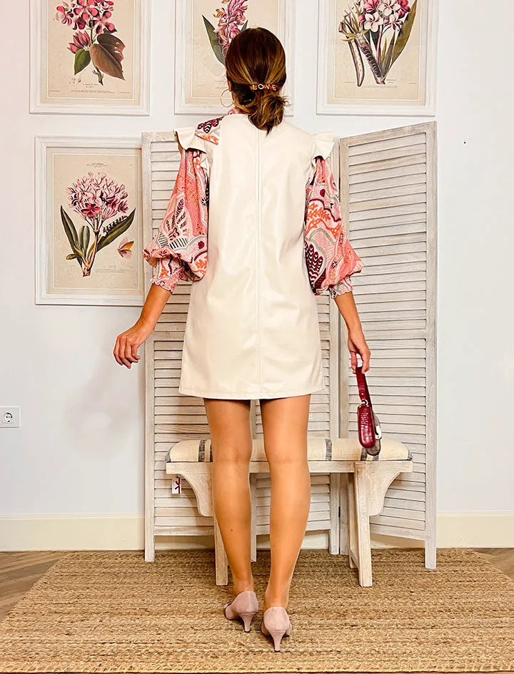 VESTIDO CHIC VOLANTE IDEAL HIELO