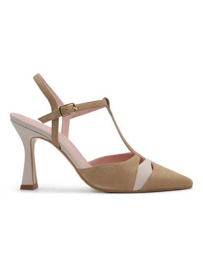 Zapato de salón tacón alto taupe Colette
