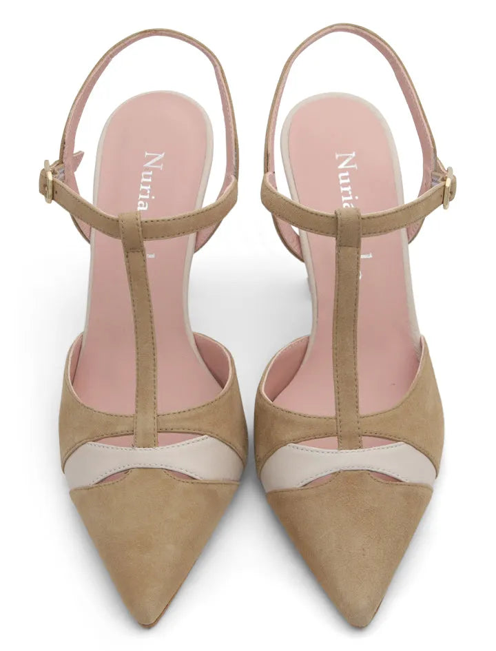 Zapato de salón tacón alto taupe Colette
