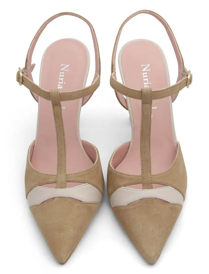 Zapato de salón tacón alto taupe Colette