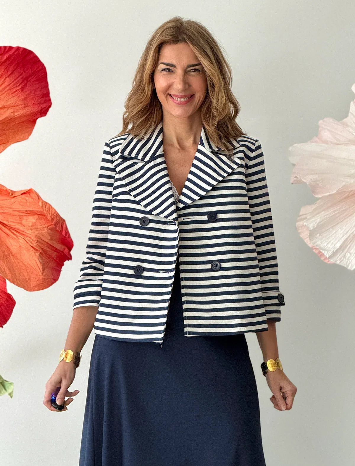 Chaqueta rayas marino superbonita