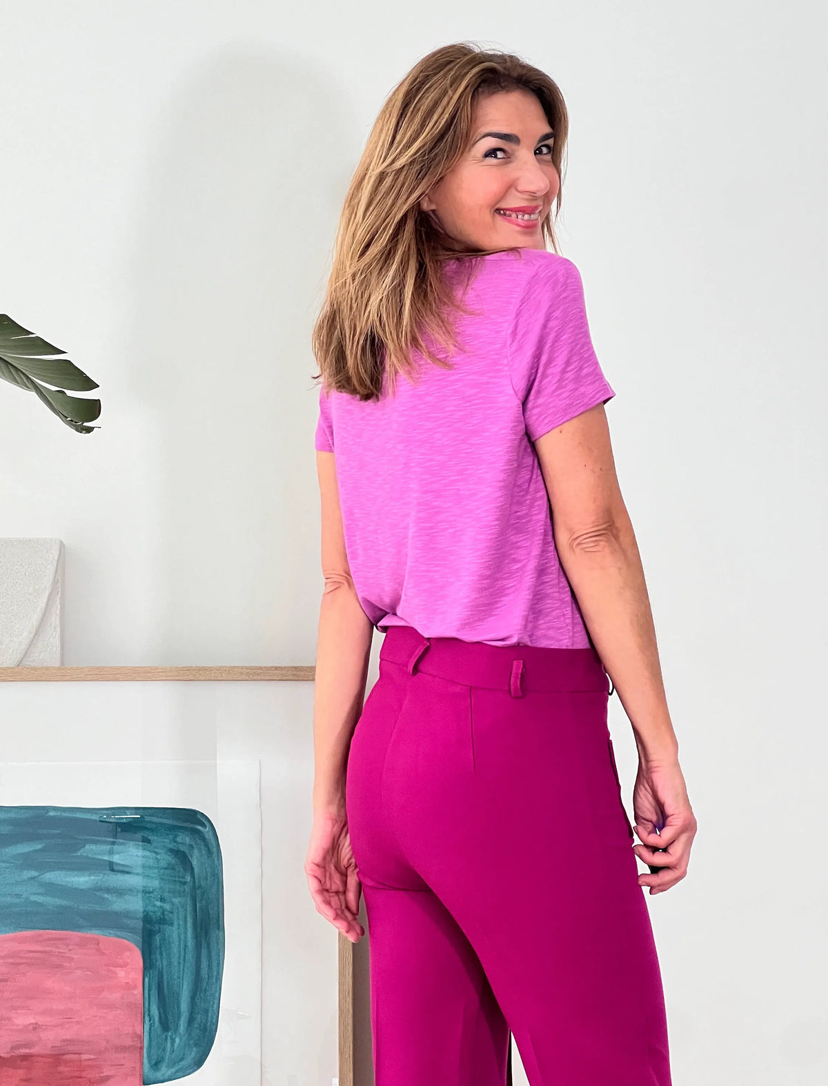 Camiseta muy soft rosada