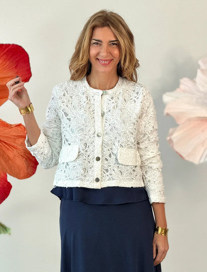 Chaqueta de encaje blanca ideal