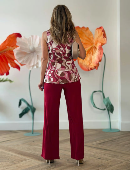 Top ideal favorecedor estampado chic