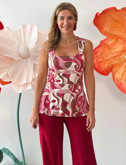 Pantalon punto burgundy soft favorecedor