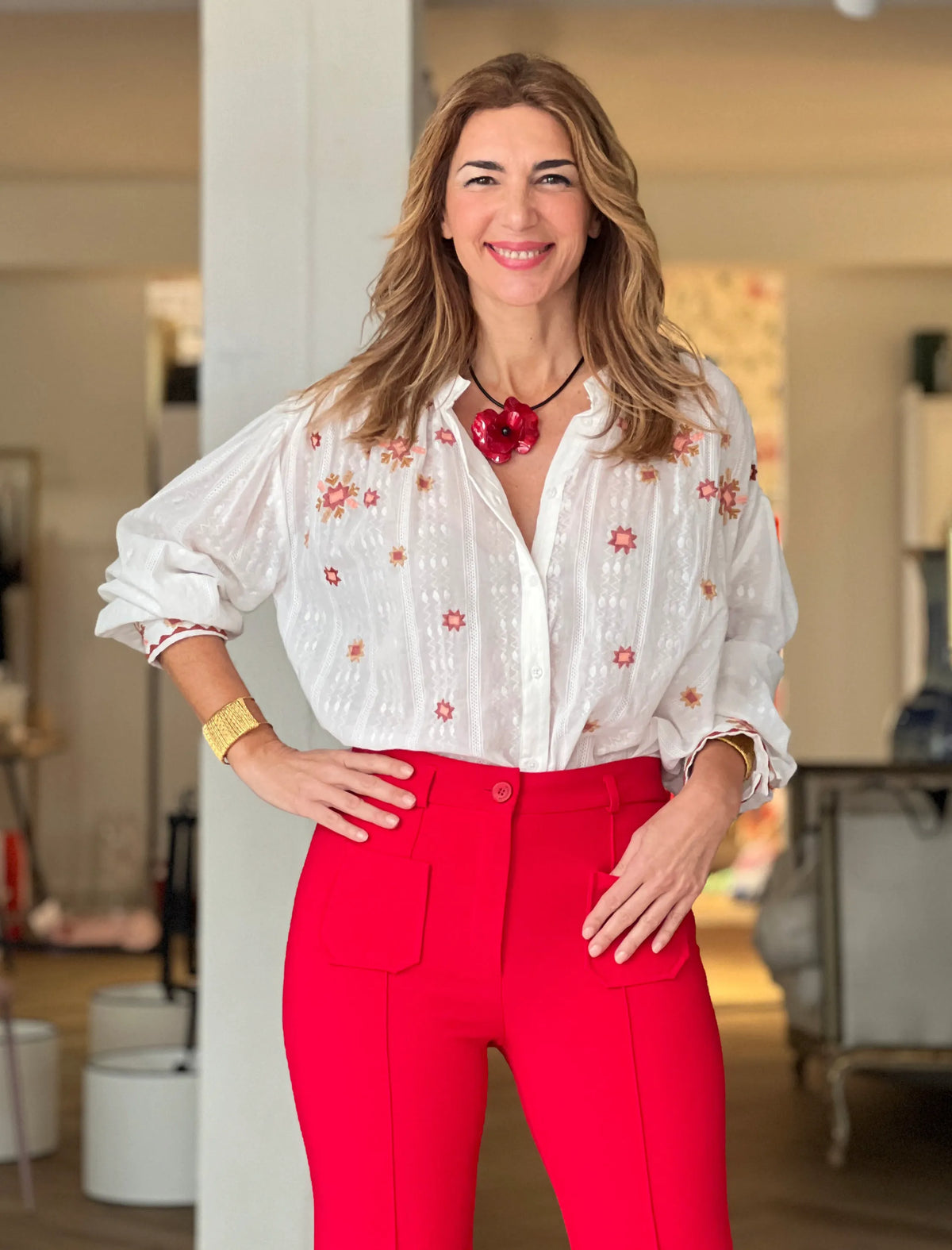 CAMISA BORDADA ARTESANA